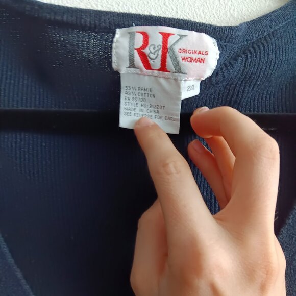 Preppy Short Sleeve R&K Plus Size Cardigan - Picture 2 of 3